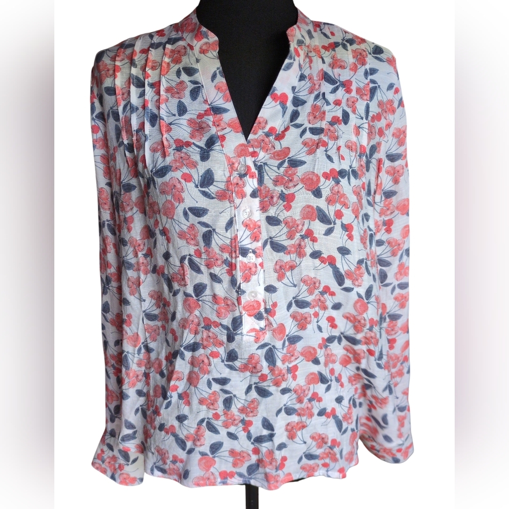 Zac & Rachel Floral Blouse - Red and Blue